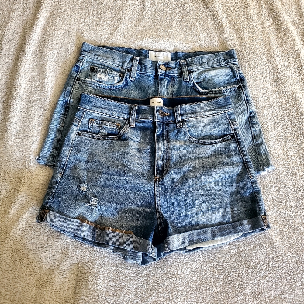 Bundle Of 2 Jean Shorts Blue Casual Comfy Spring Summer Fall